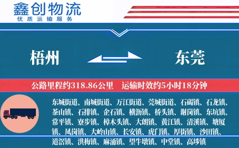 梧州到东莞物流公司