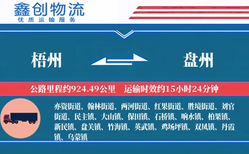 梧州到盘州物流公司