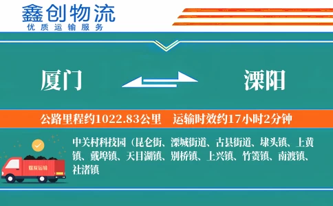 厦门到溧阳物流公司