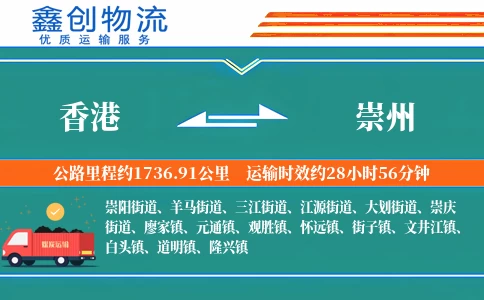 香港到崇州物流公司