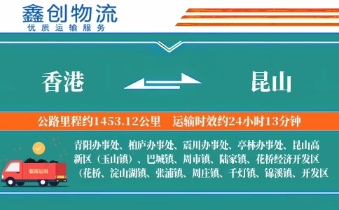 香港到昆山物流公司