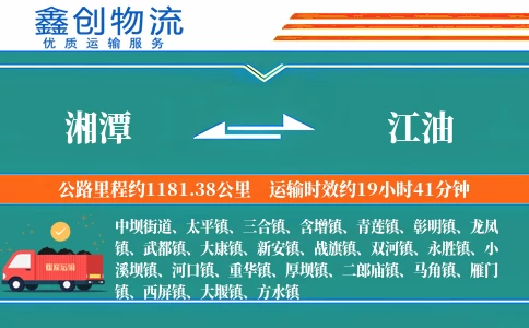 湘潭到江油物流公司