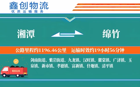 湘潭到绵竹物流公司