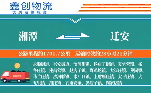 湘潭到迁安物流公司