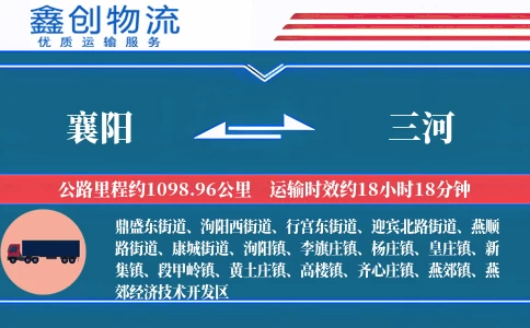 襄阳到三河物流公司