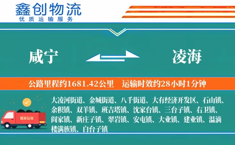 咸宁到凌海物流公司