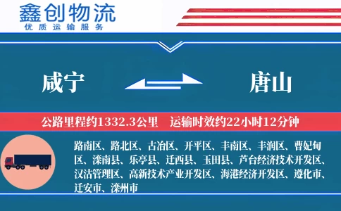 咸宁到唐山物流公司