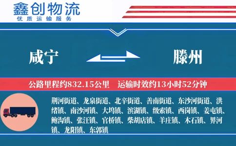 咸宁到滕州物流公司