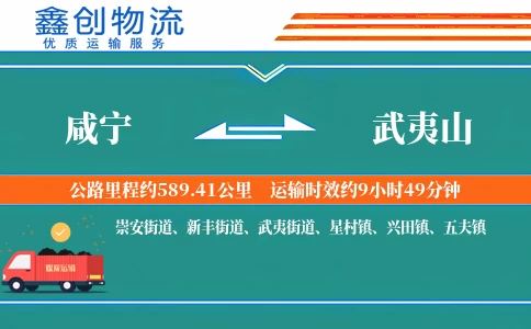 咸宁到武夷山物流公司