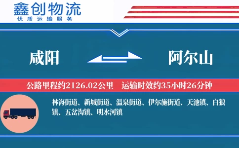 咸阳到阿尔山物流公司