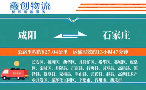 咸阳到石家庄物流公司