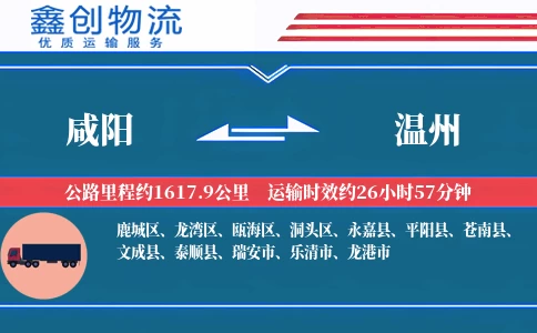 咸阳到温州物流公司