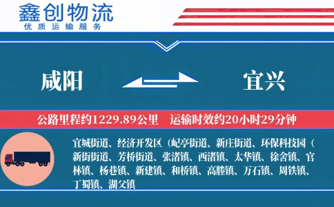 咸阳到宜兴物流公司