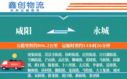 咸阳到永城物流公司