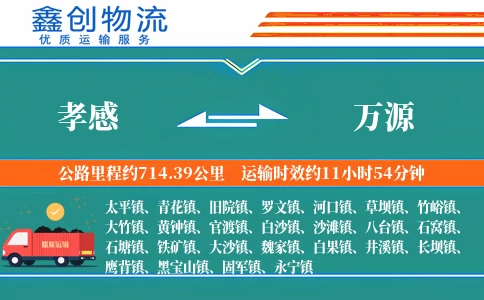 孝感到万源物流公司