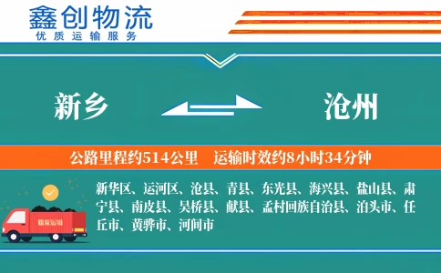 新乡到沧州物流公司