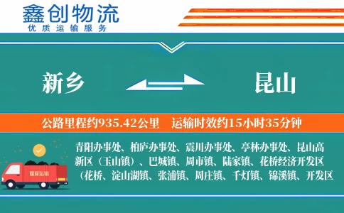 新乡到昆山物流公司