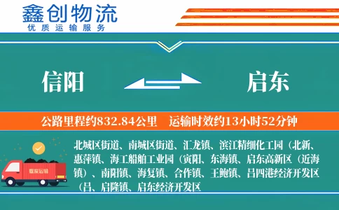 信阳到启东物流公司