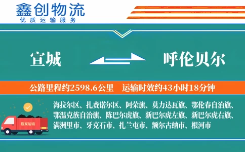 宣城到呼伦贝尔物流公司