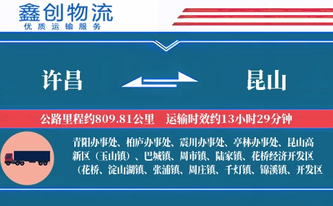 许昌到昆山物流公司