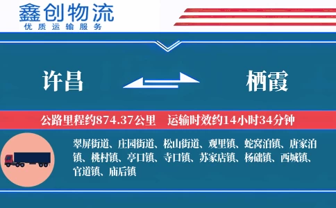 许昌到栖霞物流公司