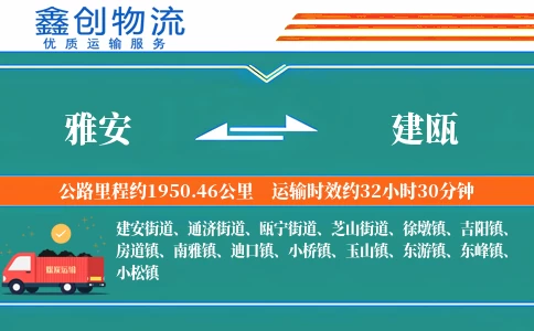 雅安到建瓯物流公司