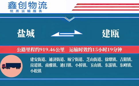 盐城到建瓯物流公司