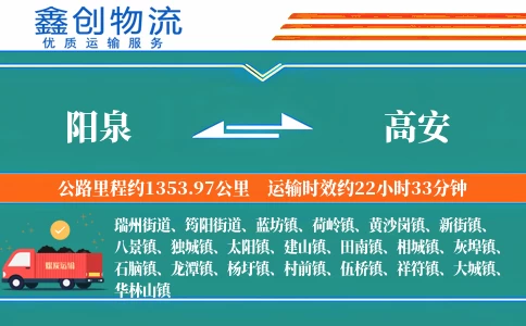 阳泉到高安物流公司