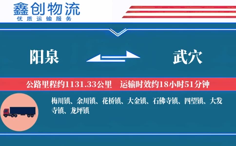 阳泉到武穴物流公司