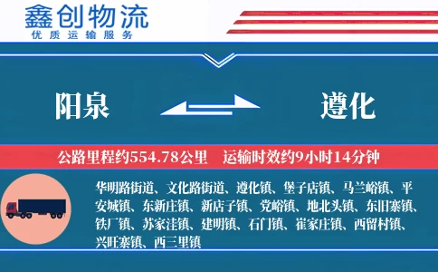 阳泉到遵化物流公司