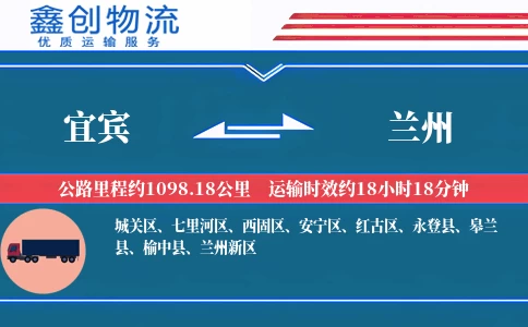 宜宾到兰州物流公司