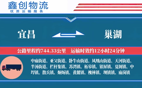 宜昌到巢湖物流公司