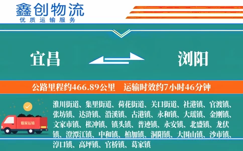 宜昌到浏阳物流公司