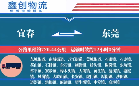 宜春到东莞物流公司