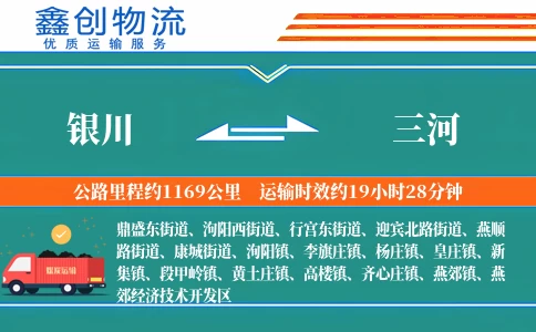 银川到三河物流公司