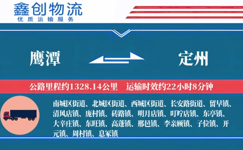 鹰潭到定州物流公司