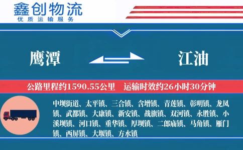 鹰潭到江油物流公司