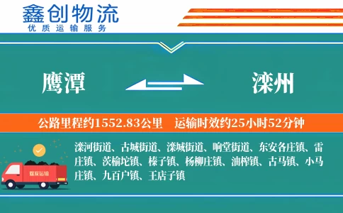 鹰潭到滦州物流公司