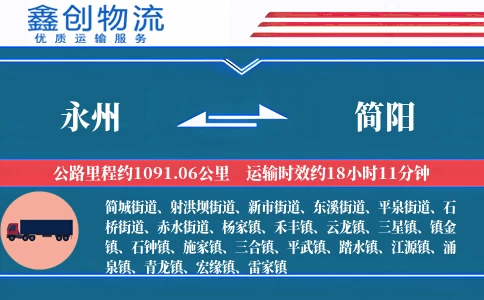 永州到简阳物流公司