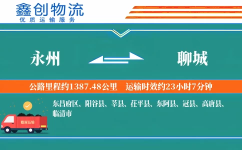 永州到聊城物流公司