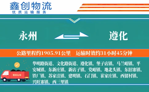 永州到遵化物流公司