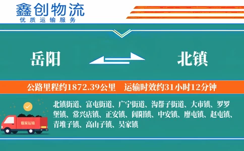 岳阳到北镇物流公司