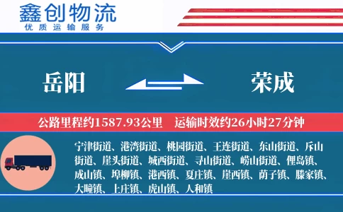 岳阳到荣成物流公司