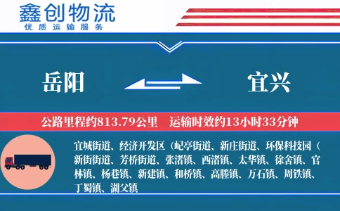 岳阳到宜兴物流公司