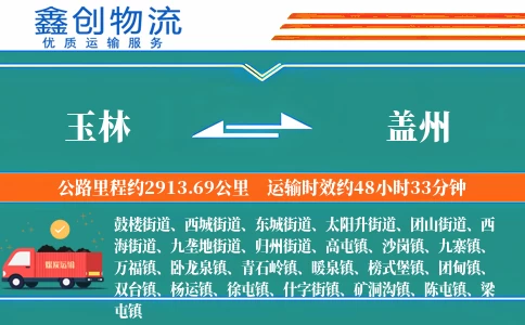 玉林到盖州物流公司