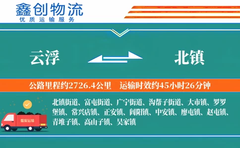 云浮到北镇物流公司