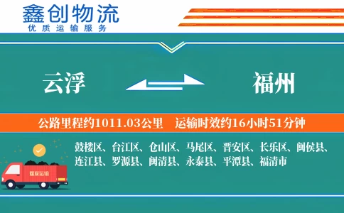 云浮到福州物流公司