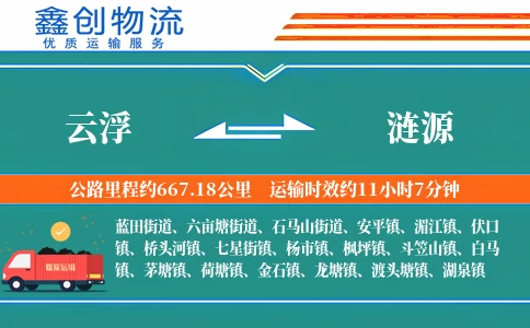 云浮到涟源物流公司