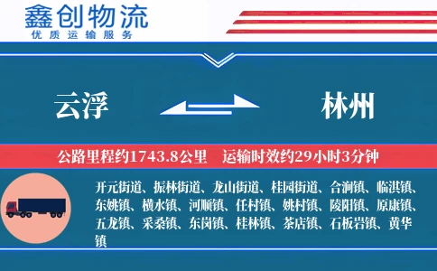 云浮到林州物流公司