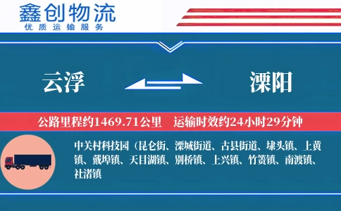 云浮到溧阳物流公司